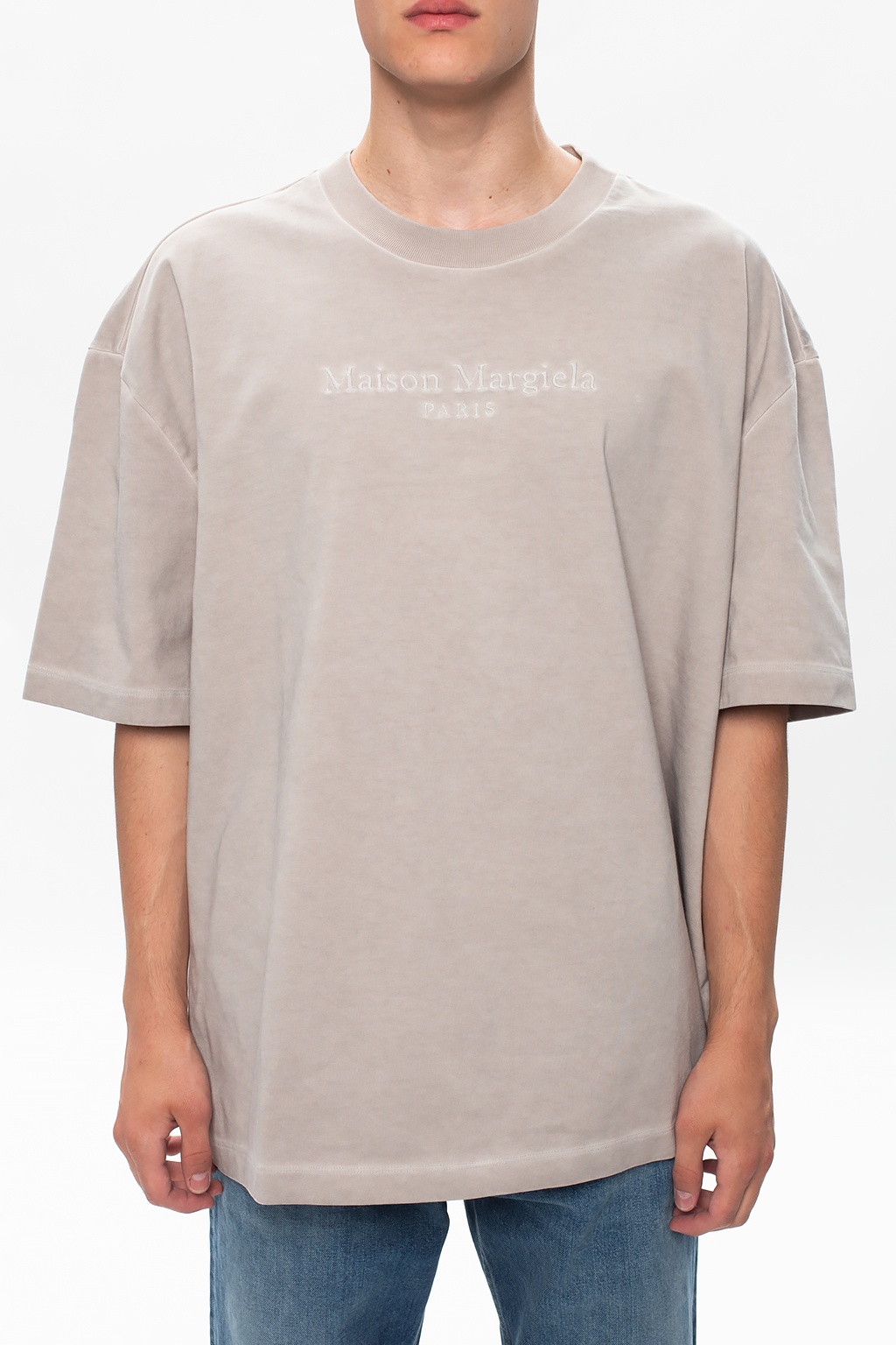 Beige Logo-embroidered T-shirt Maison Margiela - Vitkac KR